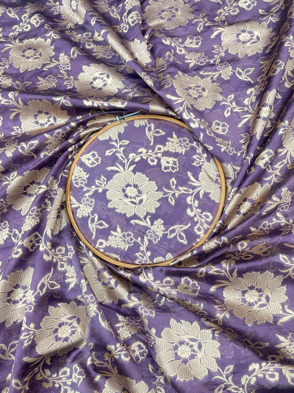 Pure Dupion Silk Brocade (Color Available) 44"Inch