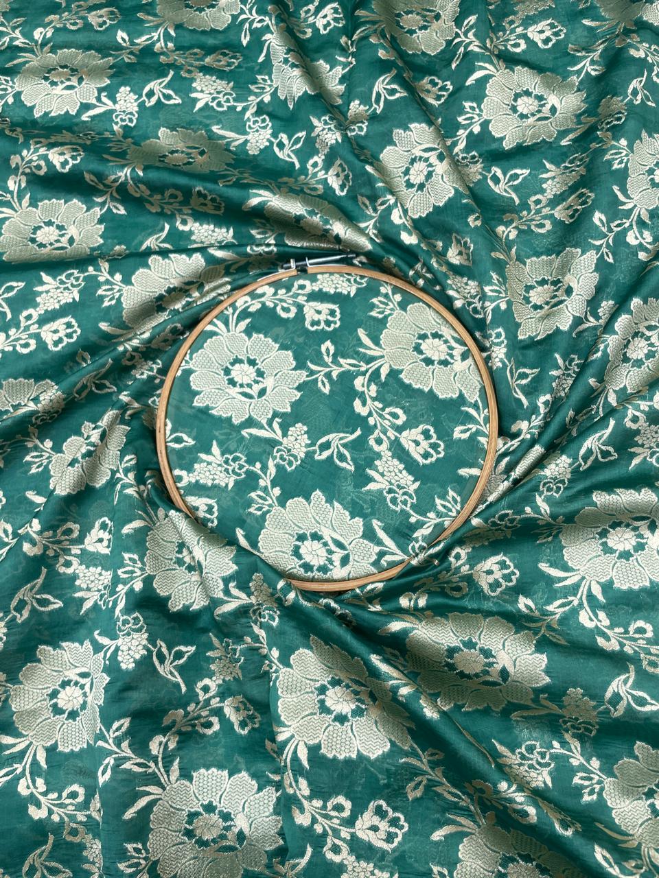 Pure Dupion Silk Brocade (Color Available) 44"Inch