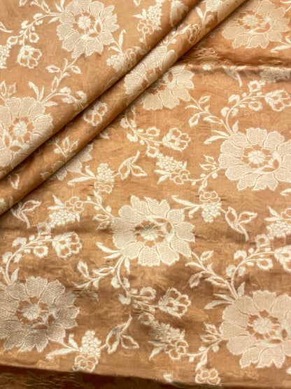 Pure Dupion Silk Brocade (Color Available) 44"Inch