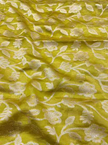 Pure Dupion Silk Brocade (Color Available) 44"Inch