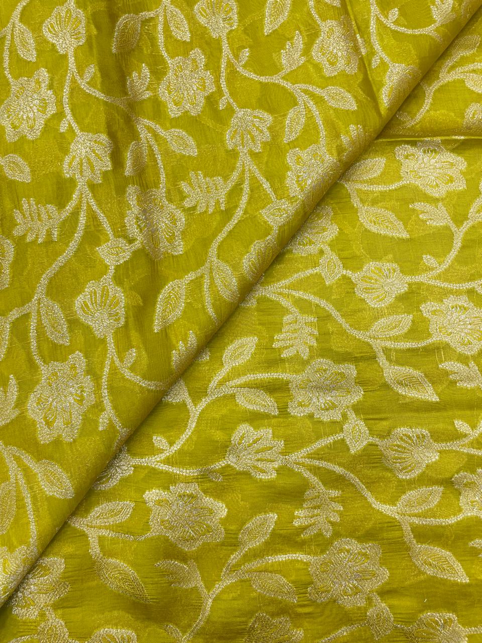 Pure Dupion Silk Brocade (Color Available) 44"Inch