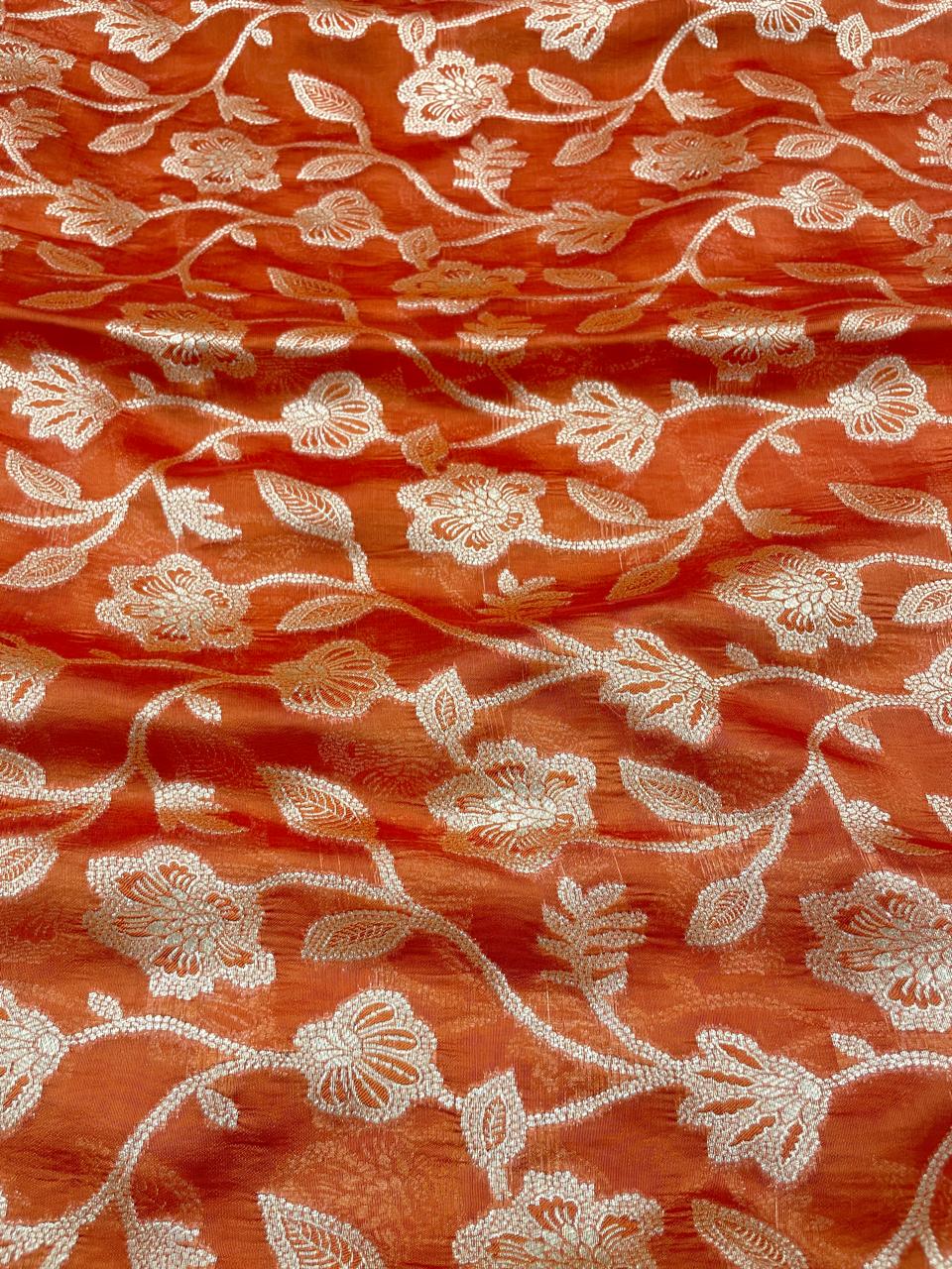 Pure Dupion Silk Brocade (Color Available) 44"Inch