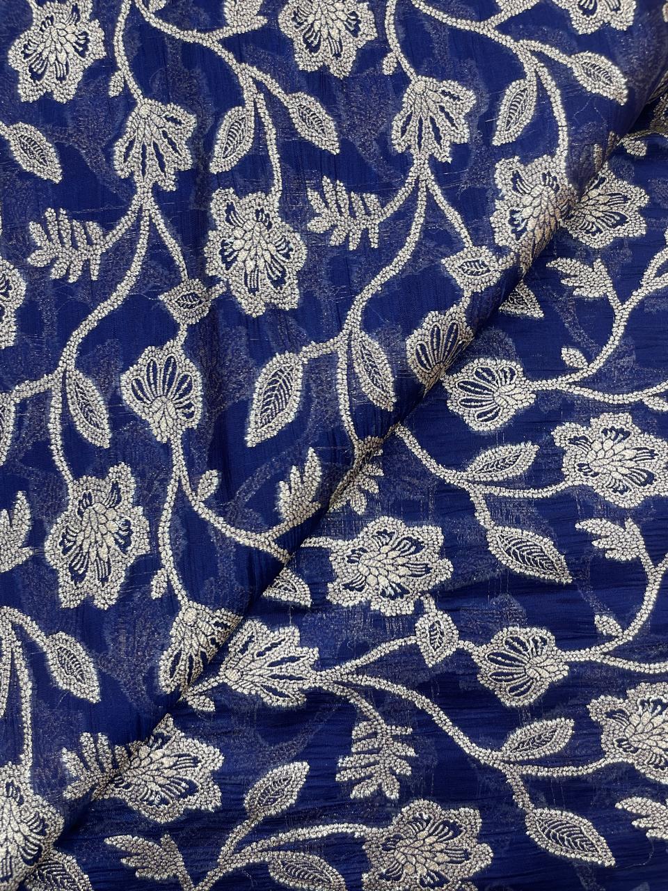 Pure Dupion Silk Brocade (Color Available) 44"Inch