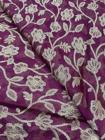 Pure Dupion Silk Brocade (Color Available) 44"Inch