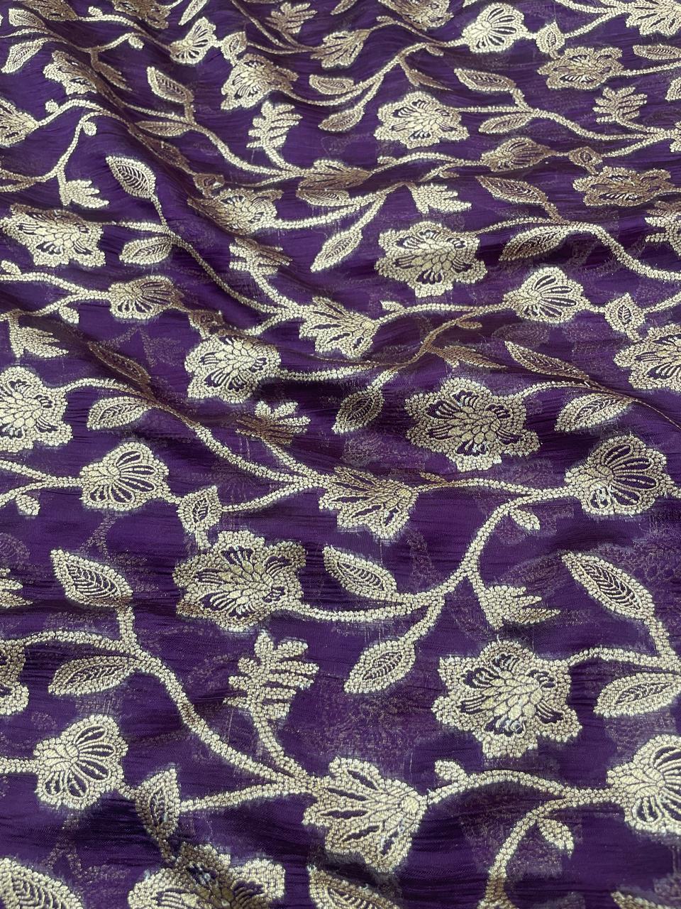 Pure Dupion Silk Brocade (Color Available) 44"Inch