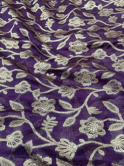 Pure Dupion Silk Brocade (Color Available) 44"Inch