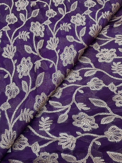 Pure Dupion Silk Brocade (Color Available) 44"Inch