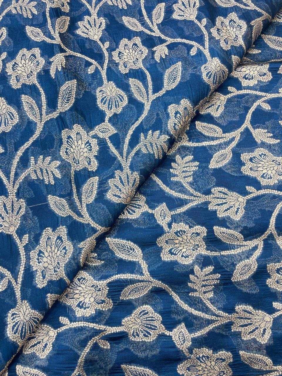 Pure Dupion Silk Brocade (Color Available) 44"Inch