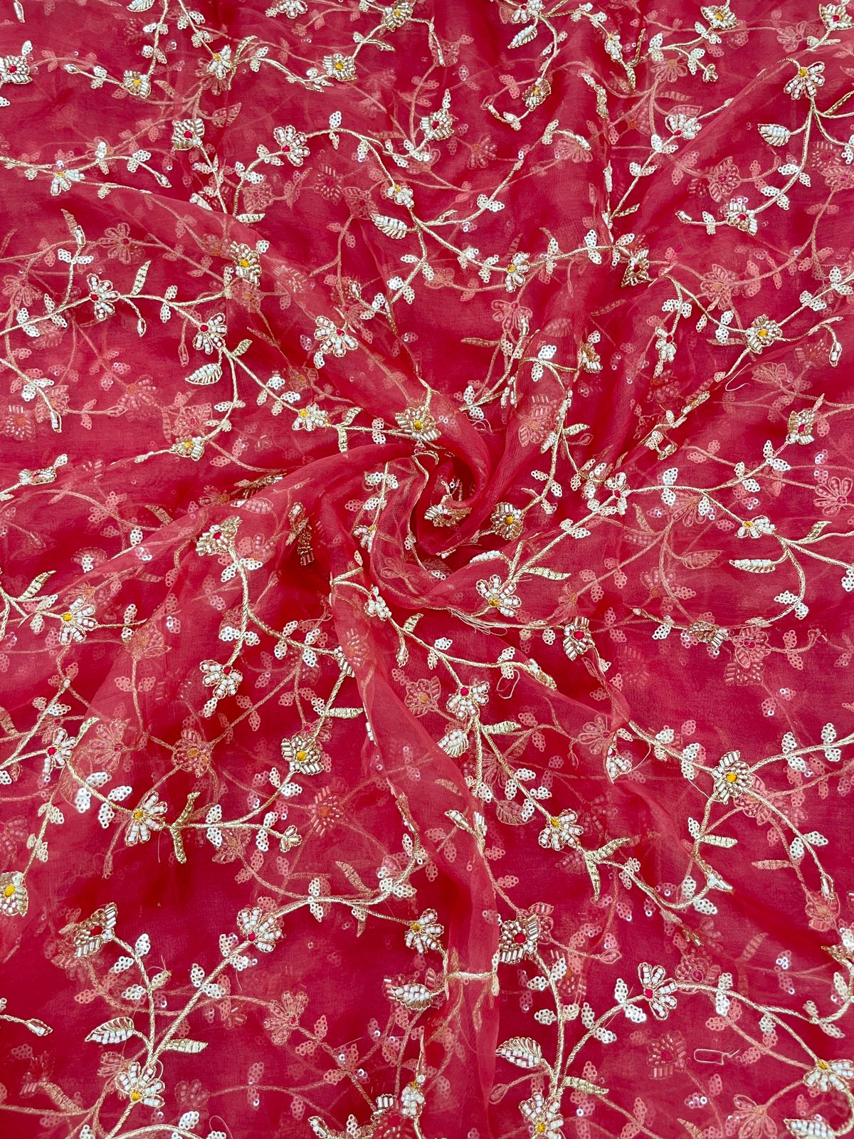 Silk Organza Embroidery 44"Inch (Colours Available)