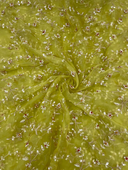 Silk Organza Embroidery 44"Inch (Colours Available)