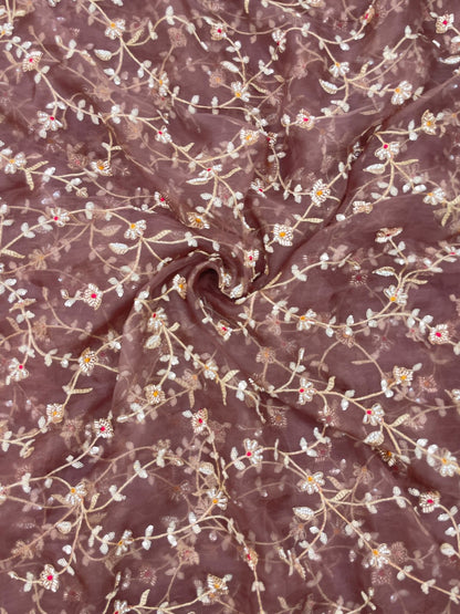 Silk Organza Embroidery 44"Inch (Colours Available)