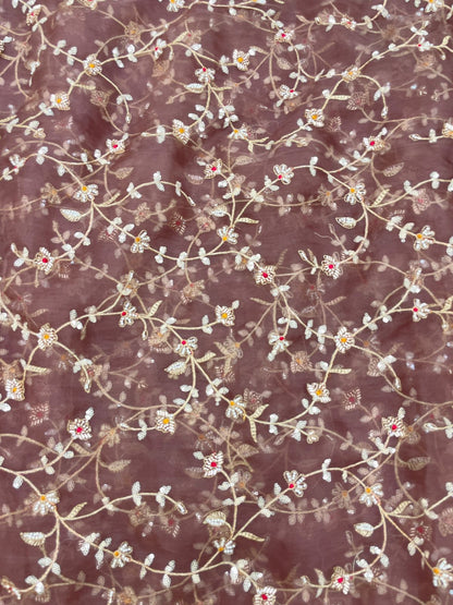 Silk Organza Embroidery 44"Inch (Colours Available)