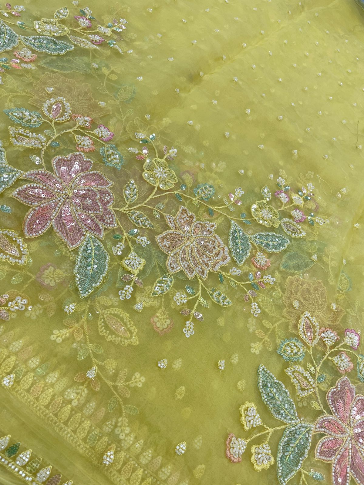 Silk Organza Embroidery Beads (Color Available) 54"Inch