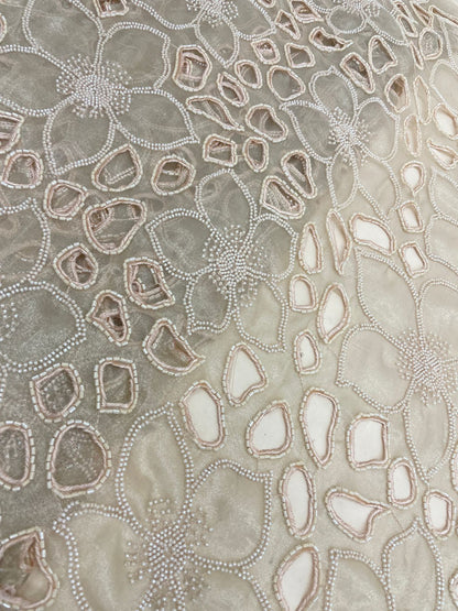 Tissue Cutwork With Beads Embroidery