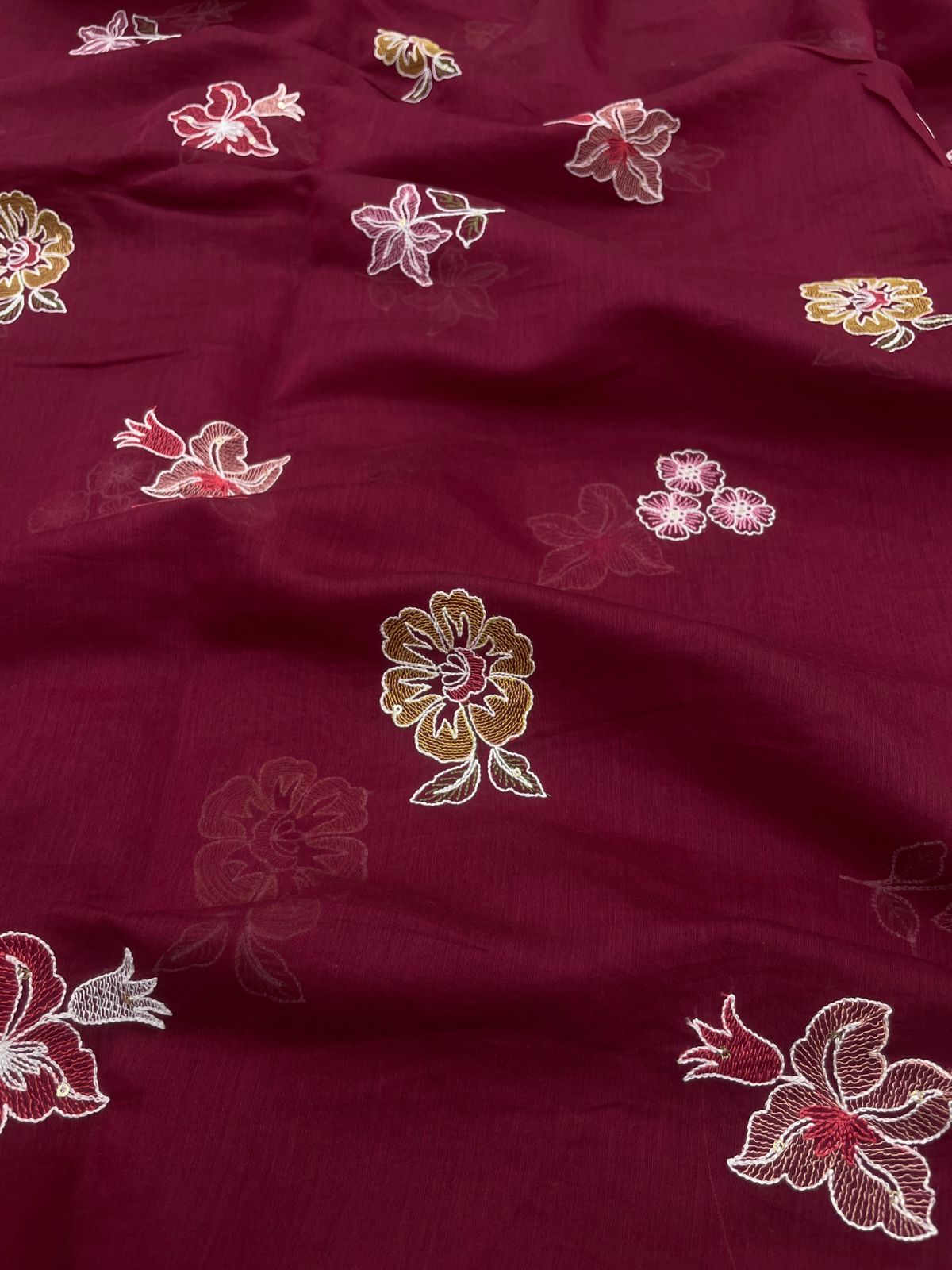 Chanderi Multithread Embroidery (colors available)