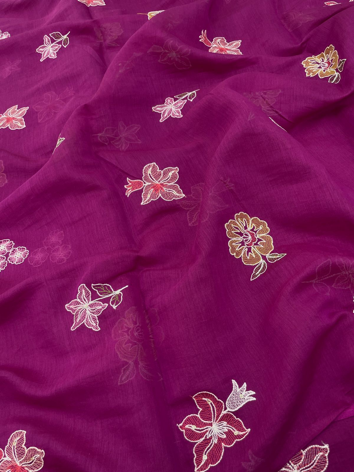 Chanderi Multithread Embroidery (colors available)