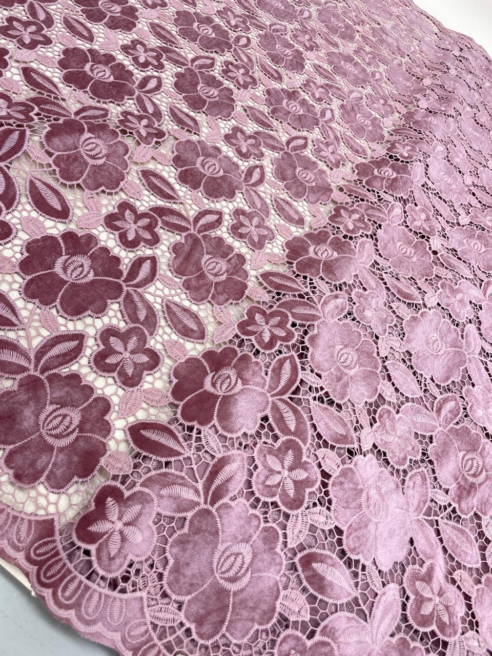 Velvet Cutwork Crochet Embroidery (Color Available)