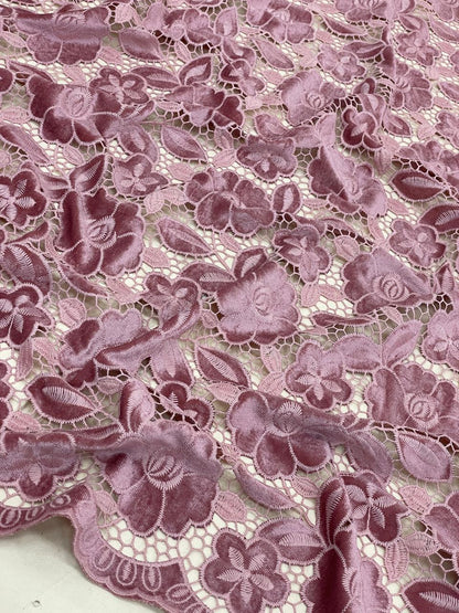 Velvet Cutwork Crochet Embroidery (Color Available)
