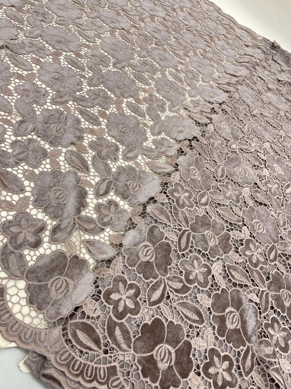 Velvet Cutwork Crochet Embroidery (Color Available)