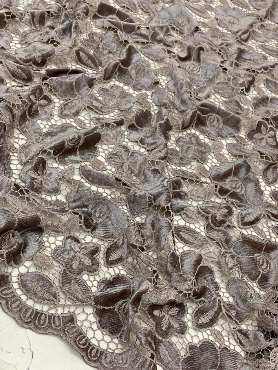 Velvet Cutwork Crochet Embroidery (Color Available)