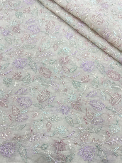 Chanderi Multi Embroidery (Color Available)