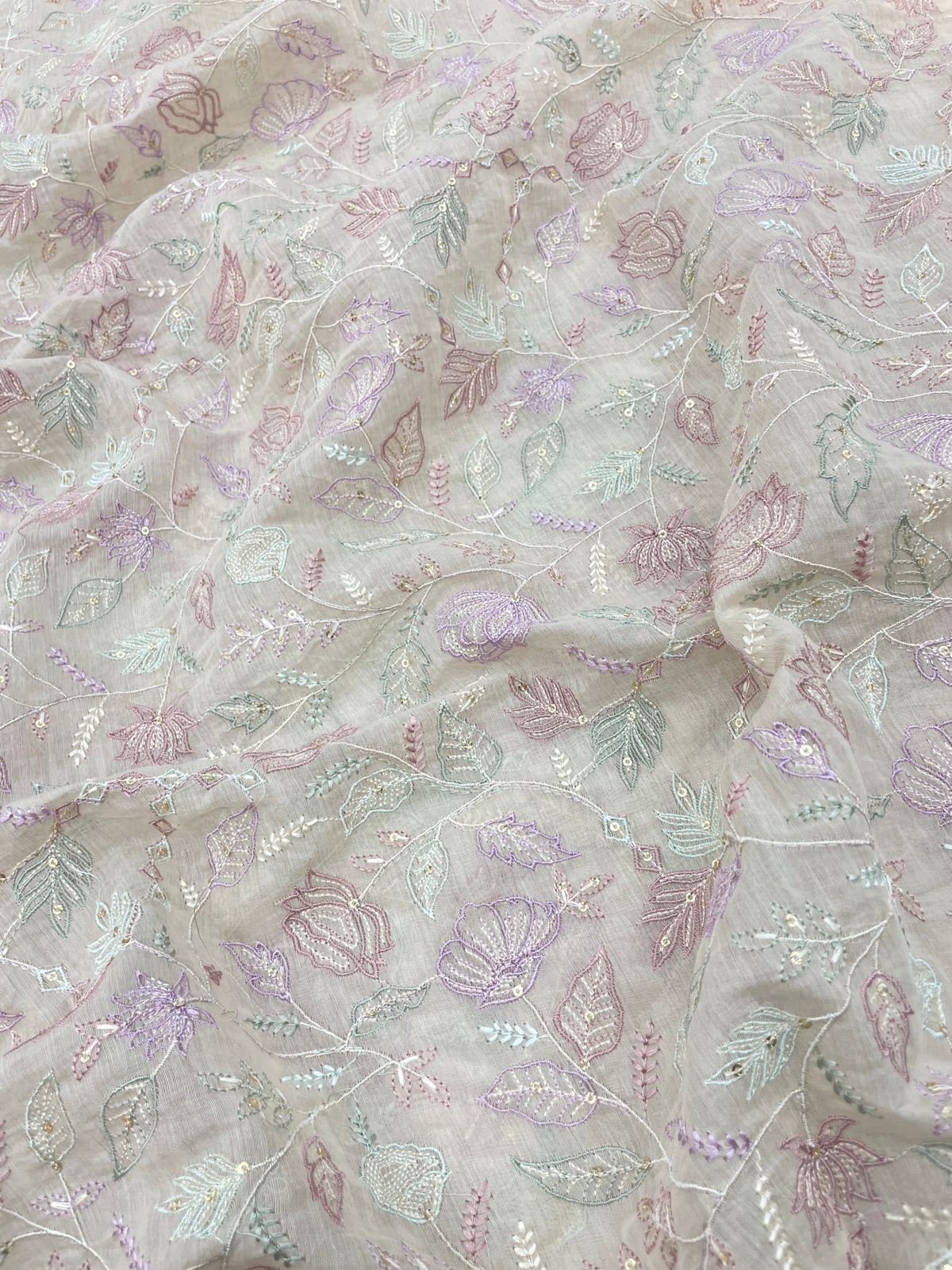 Chanderi Multi Embroidery (Color Available)