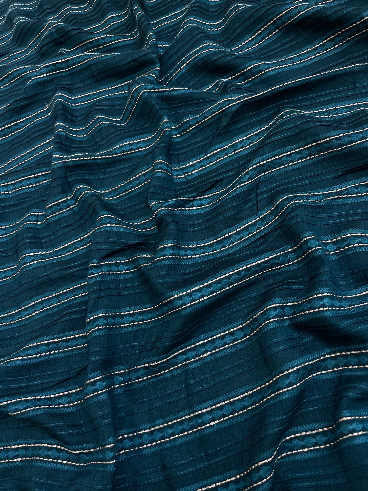 Mysore Silk Pintex Embroidery Fabric (Colors Available)