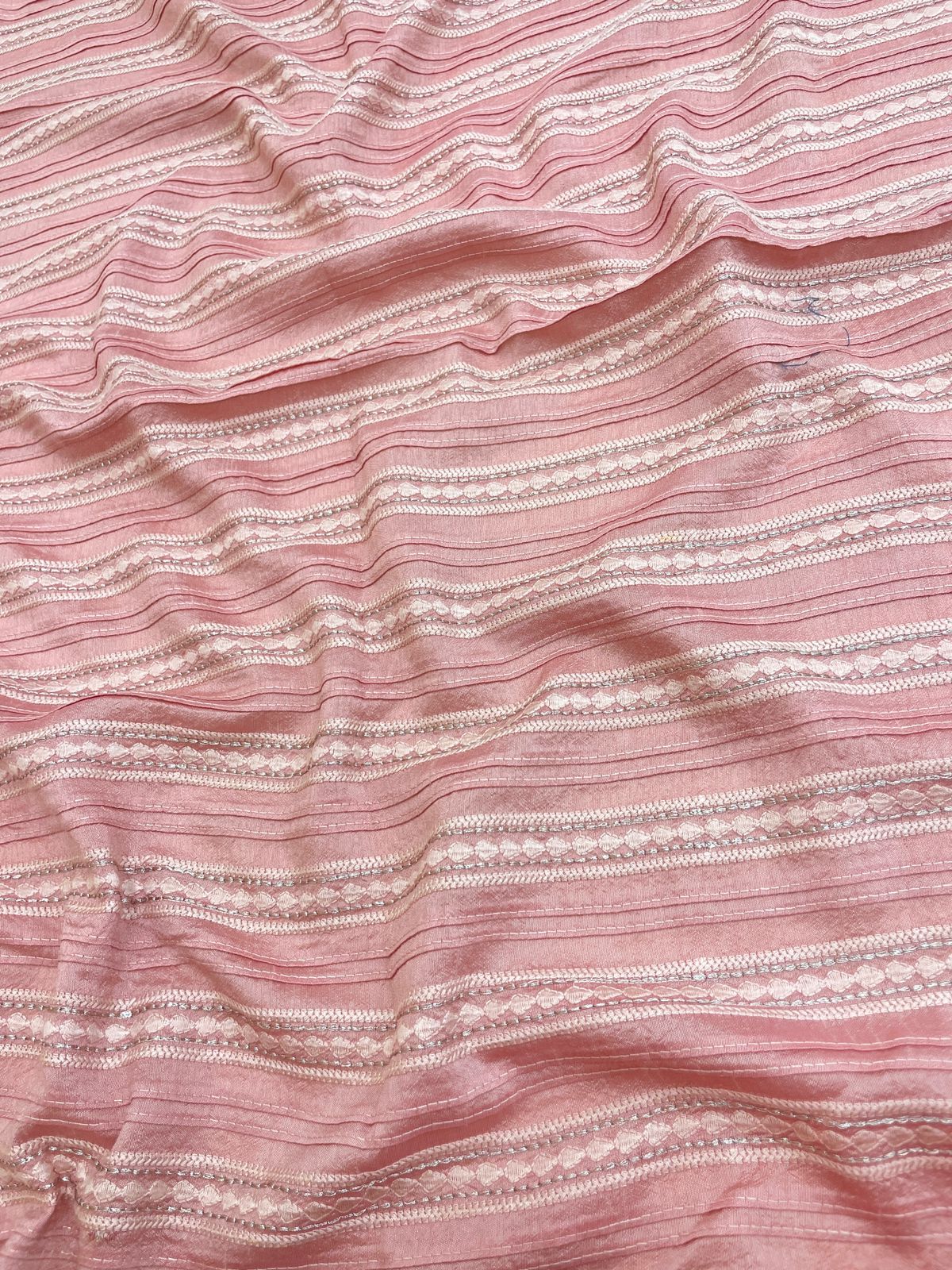 Mysore Silk Pintex Embroidery Fabric (Colors Available)