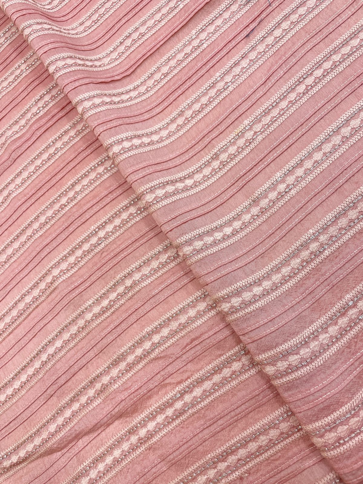 Mysore Silk Pintex Embroidery Fabric (Colors Available)