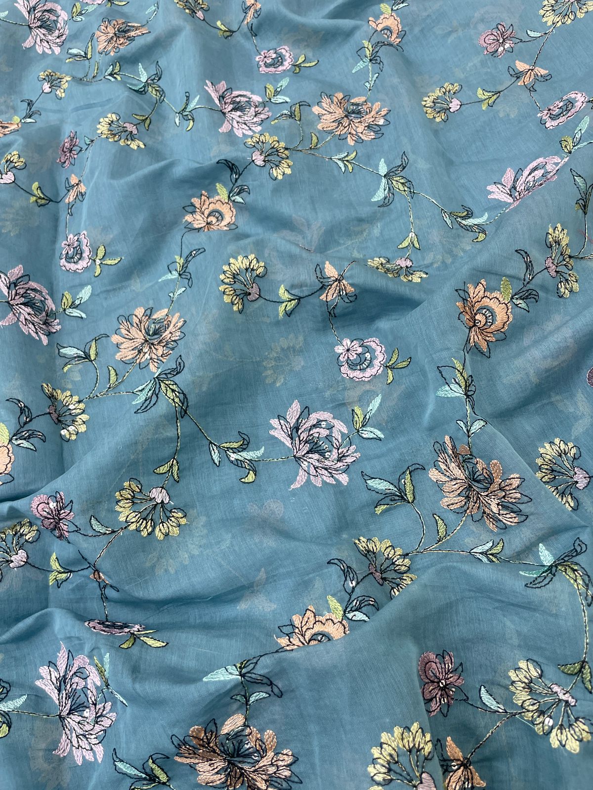 Chanderi Multithread Embroidery (colors available)