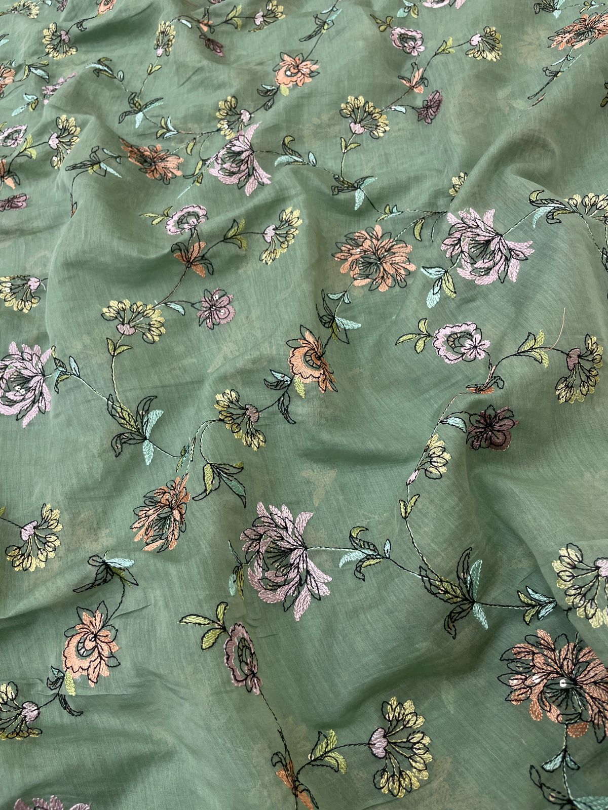 Chanderi Multithread Embroidery (colors available)