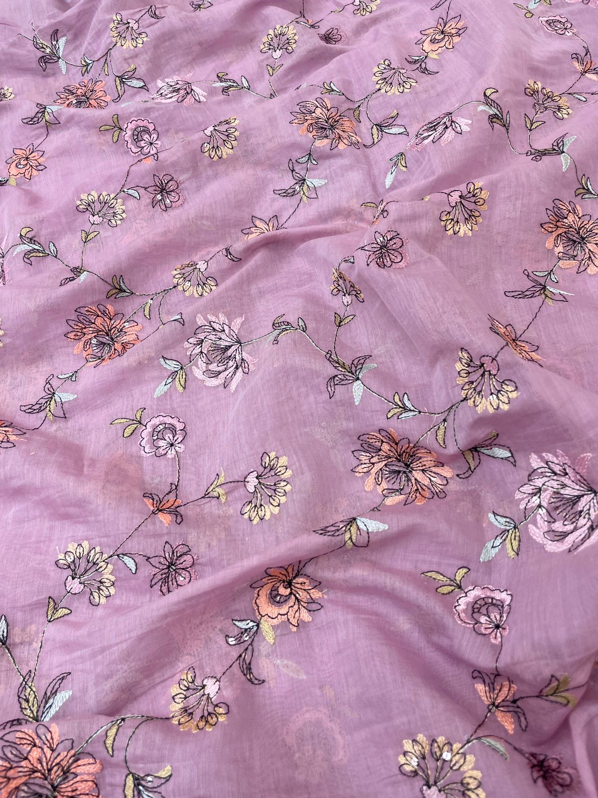 Chanderi Multithread Embroidery (colors available)