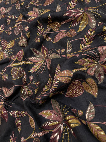 Dola Silk Print With Embroidery (Color Available)