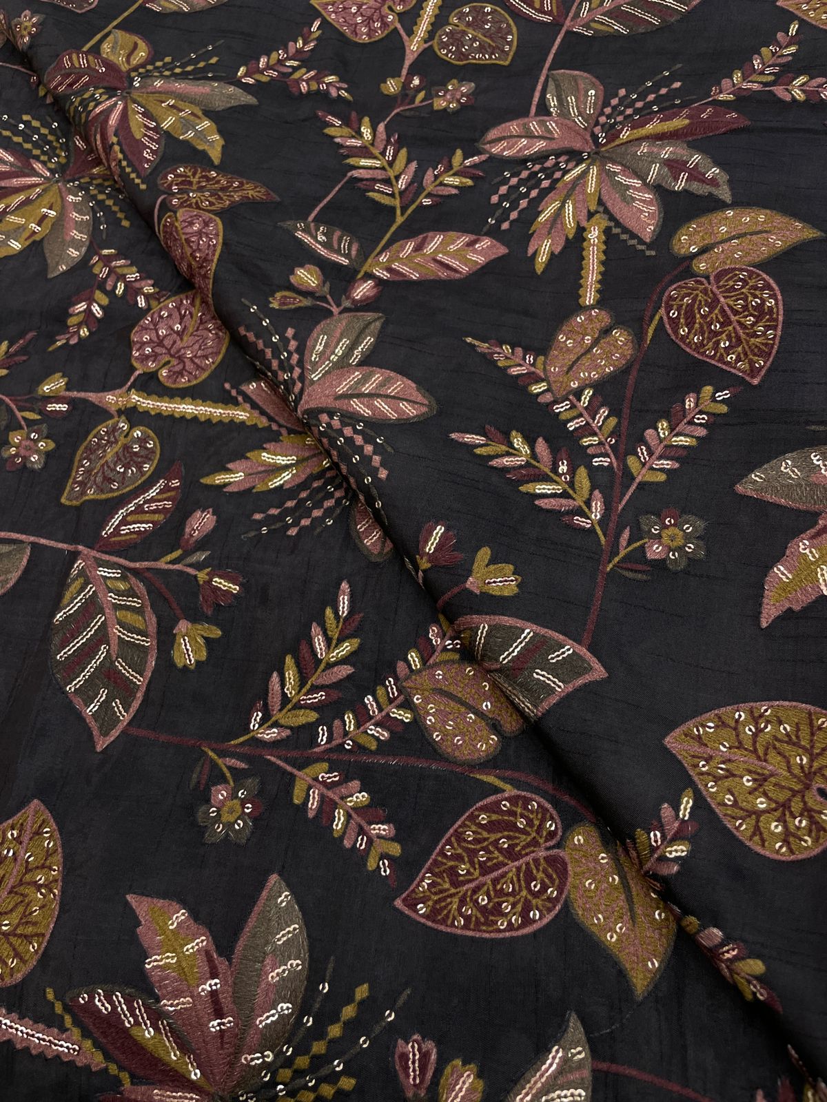 Dola Silk Print With Embroidery (Color Available)