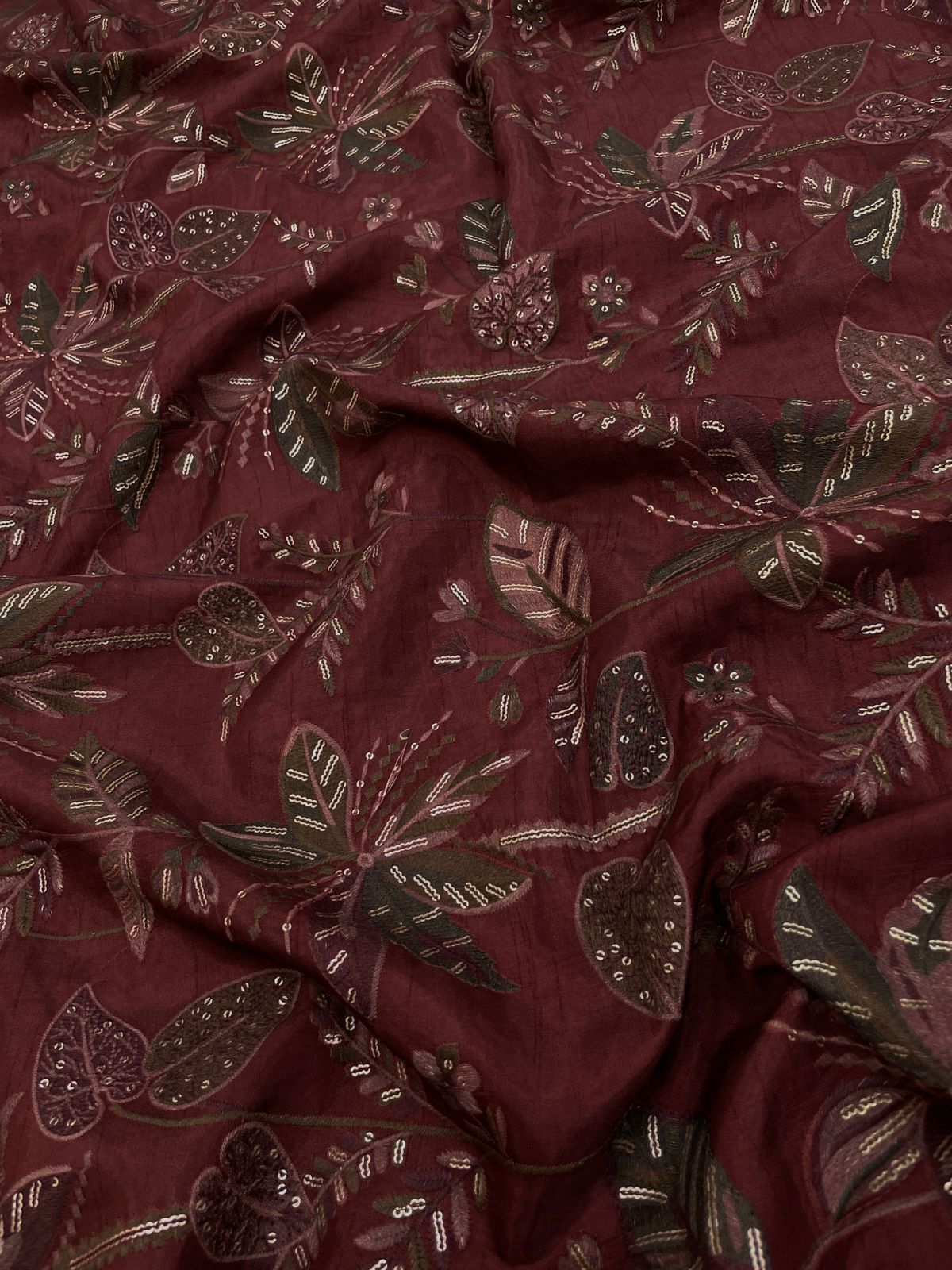 Dola Silk Print With Embroidery (Color Available)