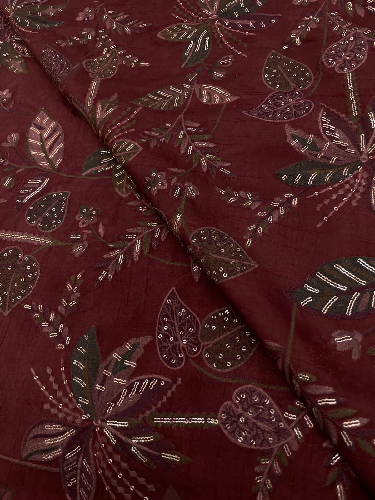 Dola Silk Print With Embroidery (Color Available)