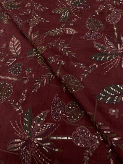 Dola Silk Print With Embroidery (Color Available)