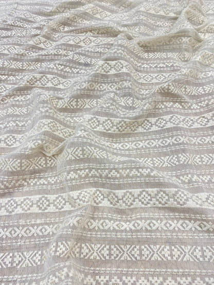 Chanderi Silk Embroidery (Dyeable) 44"inch
