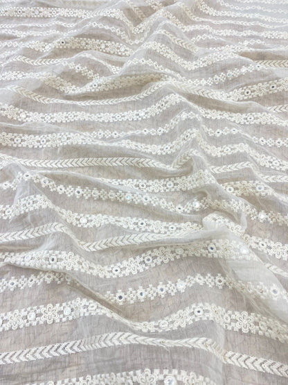 Chanderi Silk Embroidery (Dyeable) 44"inch