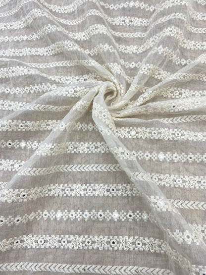 Chanderi Silk Embroidery (Dyeable) 44"inch