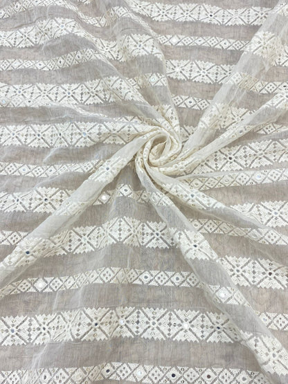 Chanderi Silk Embroidery (Dyeable) 44"inch