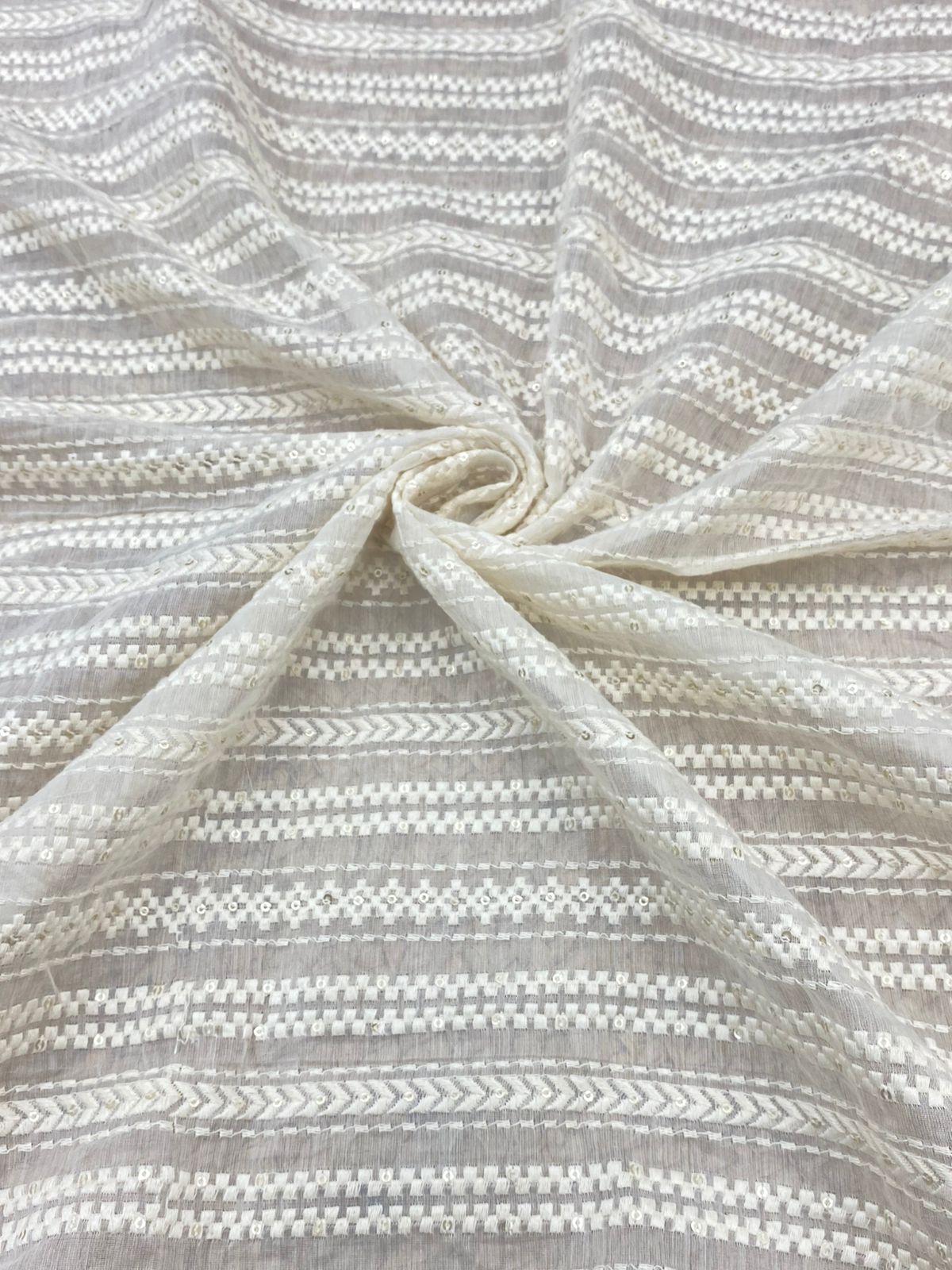 Chanderi Silk Embroidery (Dyeable) 44"inch