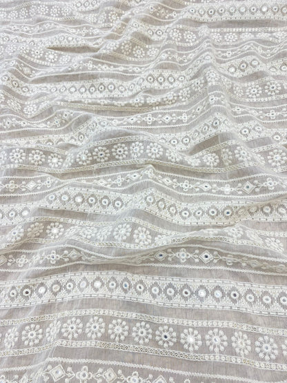 Chanderi Silk Embroidery (Dyeable) 44"inch