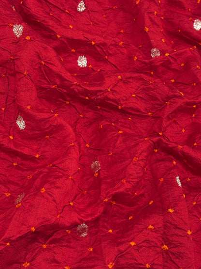 Chanderi Zari Butti With Hand Bandhni