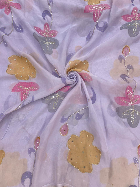 Organza HandBrush Paint With HandWork