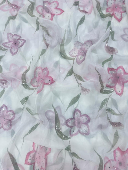 Organza HandBrush Paint With HandWork