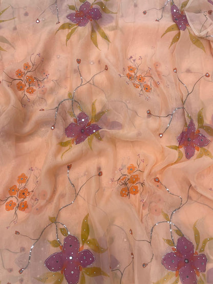 Organza HandBrush Paint With HandWork