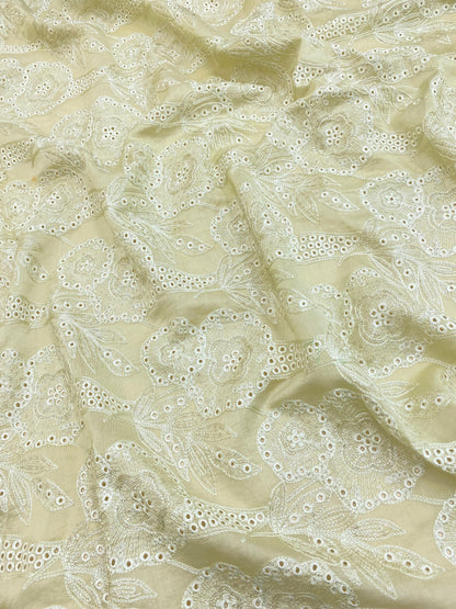 Pure Chanderi Embroidery (Color Available) 44"Inch