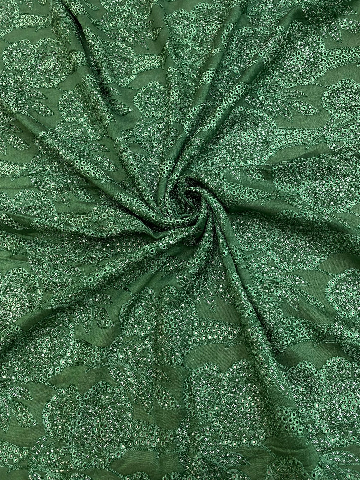 Pure Chanderi Embroidery (Color Available) 44"Inch