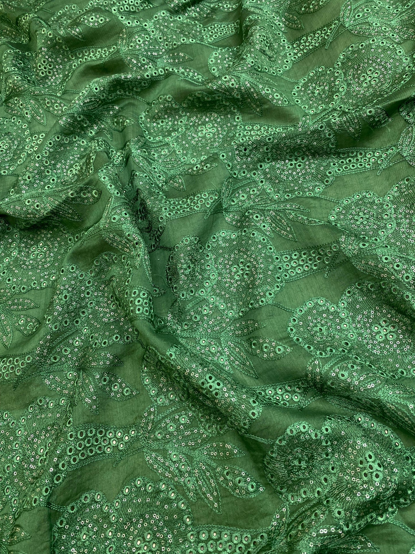 Pure Chanderi Embroidery (Color Available) 44"Inch